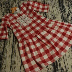 Gymboree North Pole Party Checked 4T snowflake Dress NWT. BIN M--SMALL BIN